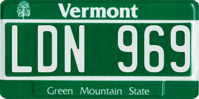 VT license plate LDN969