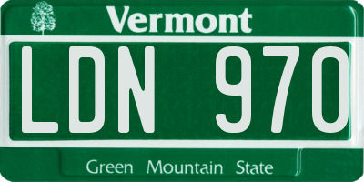 VT license plate LDN970