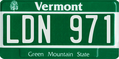VT license plate LDN971