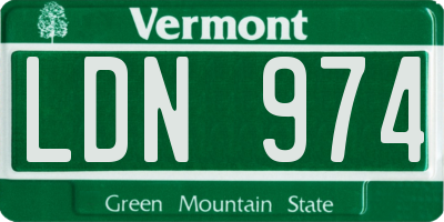 VT license plate LDN974