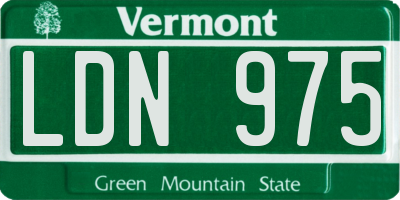 VT license plate LDN975