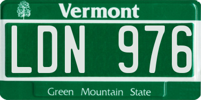 VT license plate LDN976