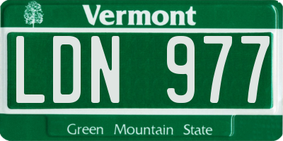 VT license plate LDN977