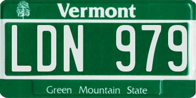 VT license plate LDN979