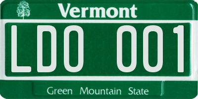 VT license plate LDO001