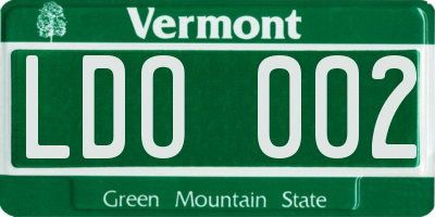 VT license plate LDO002