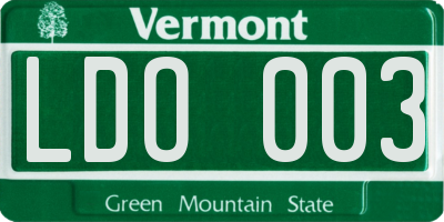 VT license plate LDO003