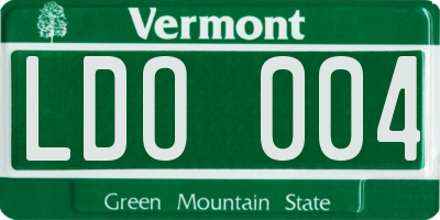 VT license plate LDO004