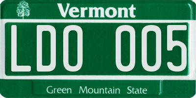 VT license plate LDO005