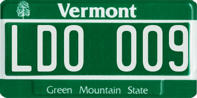 VT license plate LDO009