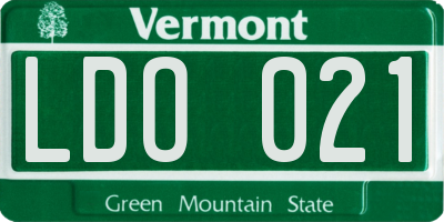 VT license plate LDO021