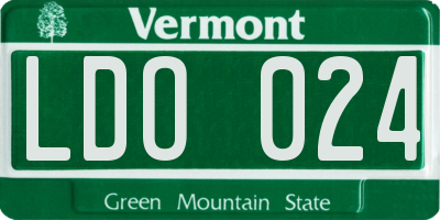 VT license plate LDO024