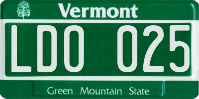 VT license plate LDO025