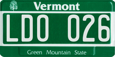 VT license plate LDO026