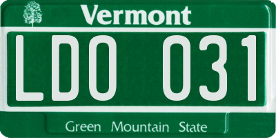 VT license plate LDO031