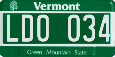 VT license plate LDO034