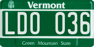 VT license plate LDO036