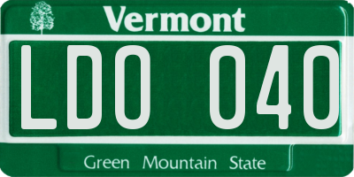 VT license plate LDO040
