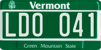 VT license plate LDO041
