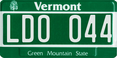 VT license plate LDO044