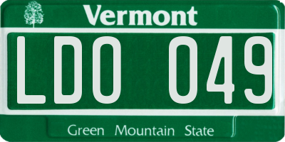 VT license plate LDO049