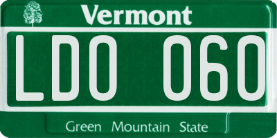 VT license plate LDO060