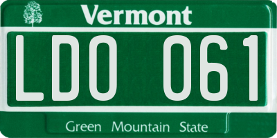 VT license plate LDO061
