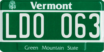 VT license plate LDO063