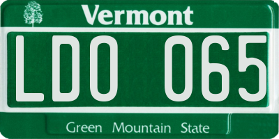 VT license plate LDO065