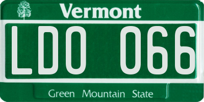 VT license plate LDO066