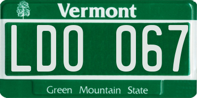 VT license plate LDO067