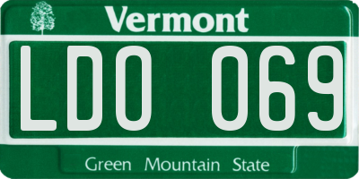 VT license plate LDO069