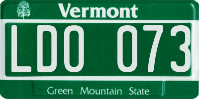 VT license plate LDO073
