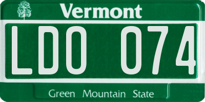 VT license plate LDO074