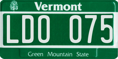 VT license plate LDO075