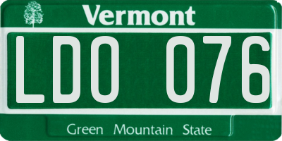 VT license plate LDO076