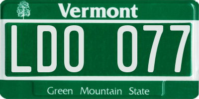 VT license plate LDO077