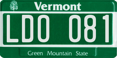 VT license plate LDO081