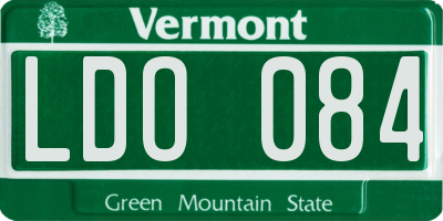 VT license plate LDO084