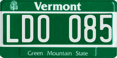 VT license plate LDO085