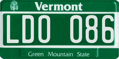 VT license plate LDO086
