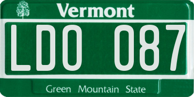 VT license plate LDO087