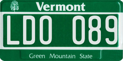 VT license plate LDO089