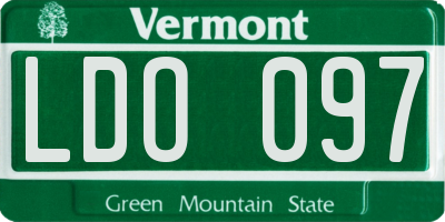 VT license plate LDO097