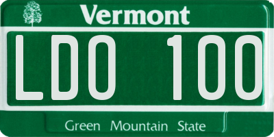 VT license plate LDO100