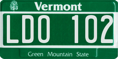 VT license plate LDO102