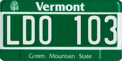 VT license plate LDO103