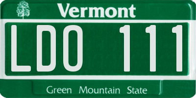 VT license plate LDO111