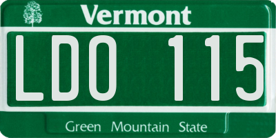 VT license plate LDO115
