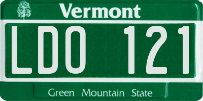 VT license plate LDO121